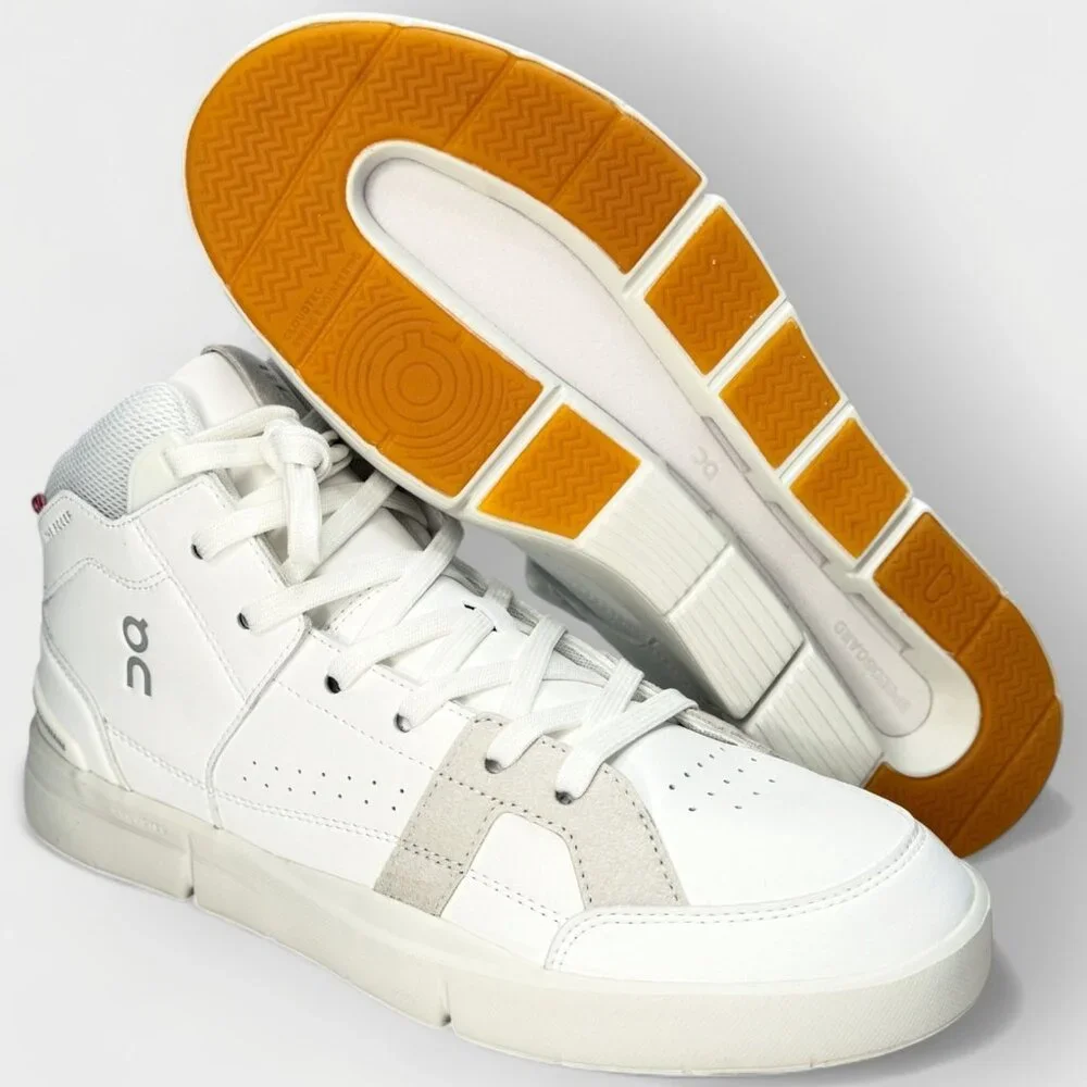 On Roger Clubhouse Mid Women’s Shoes White Sand Size 10 New with Box - Picture 10 of 15